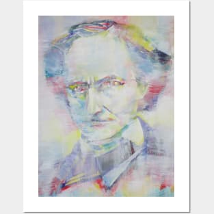 CHARLES BAUDELAIRE - watercolor and acrylic portrait Posters and Art